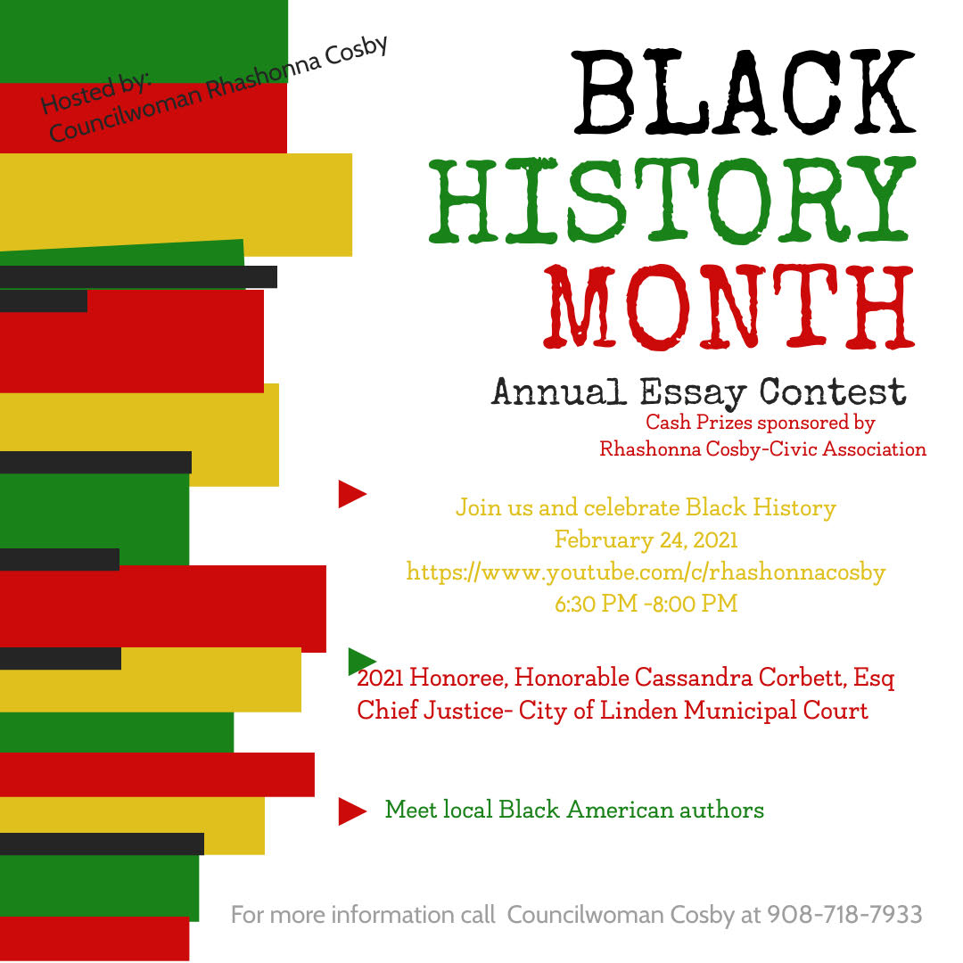 Black History Month Annual Essay Contest City of Linden